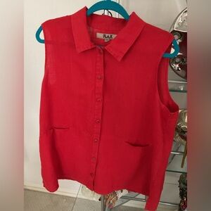 Flax Women's Vibrant Red Button Down Shirt